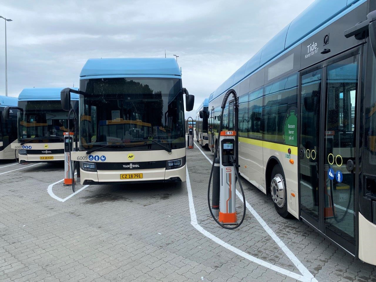 Kempower has supplied over 100 of its Kempower Satellite chargers at the bus depot in Aalborg, Denmark