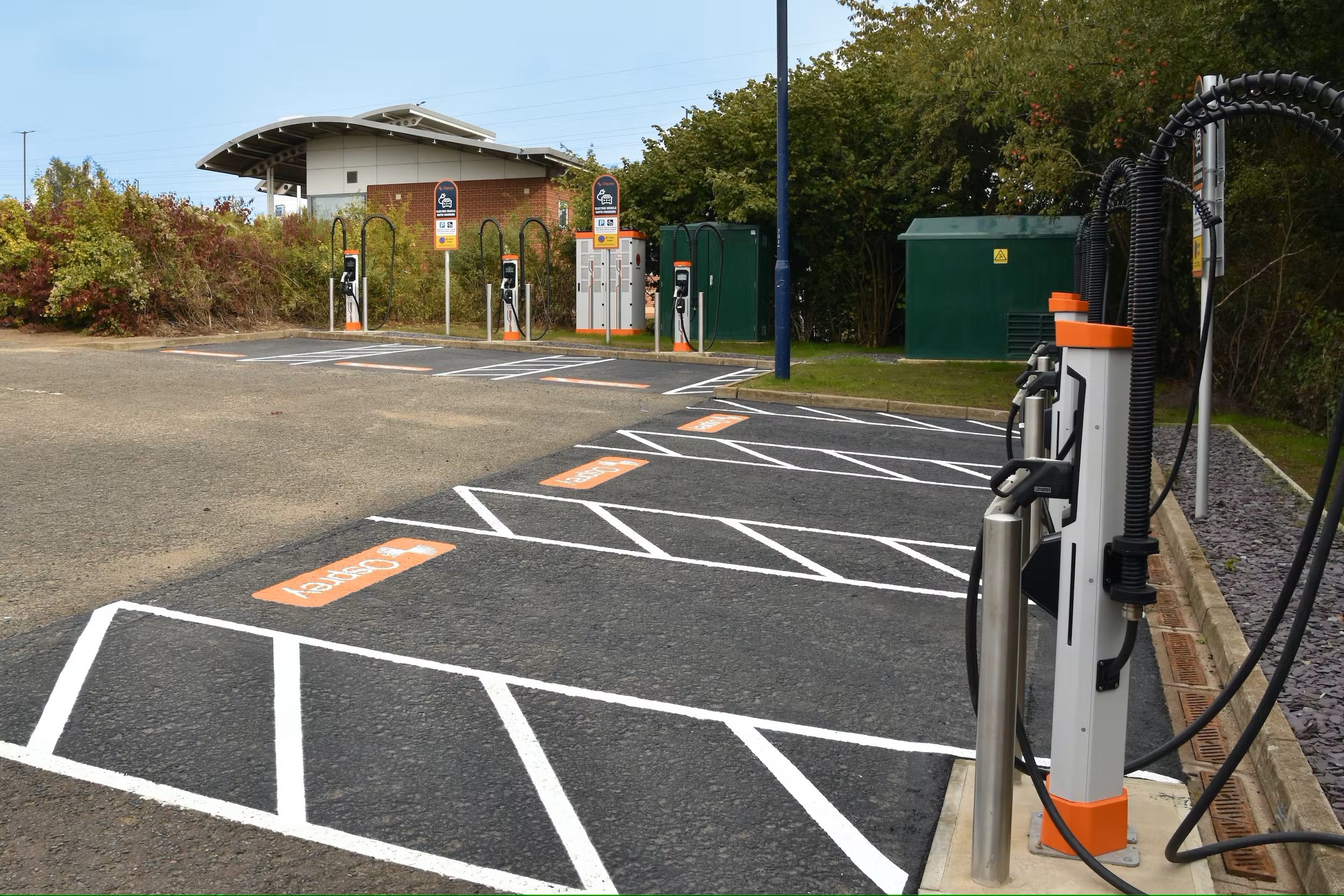 Larger charging bays can improve accessibility for the disabled, families with young children and commercial vehicle drivers. Image: Osprey Charging