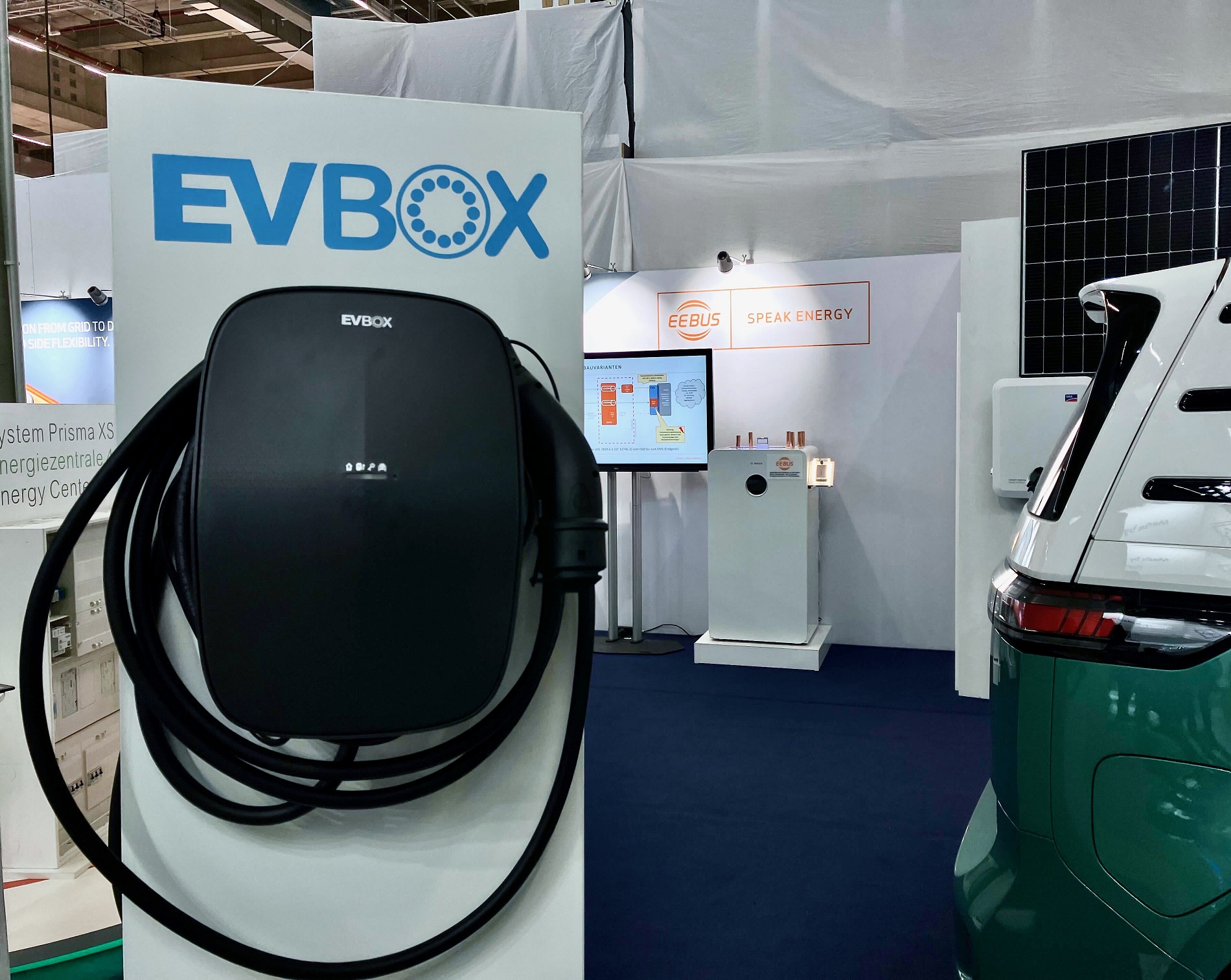 EVBox Livo at EEBUS stand during the ISH 2023 in Germany