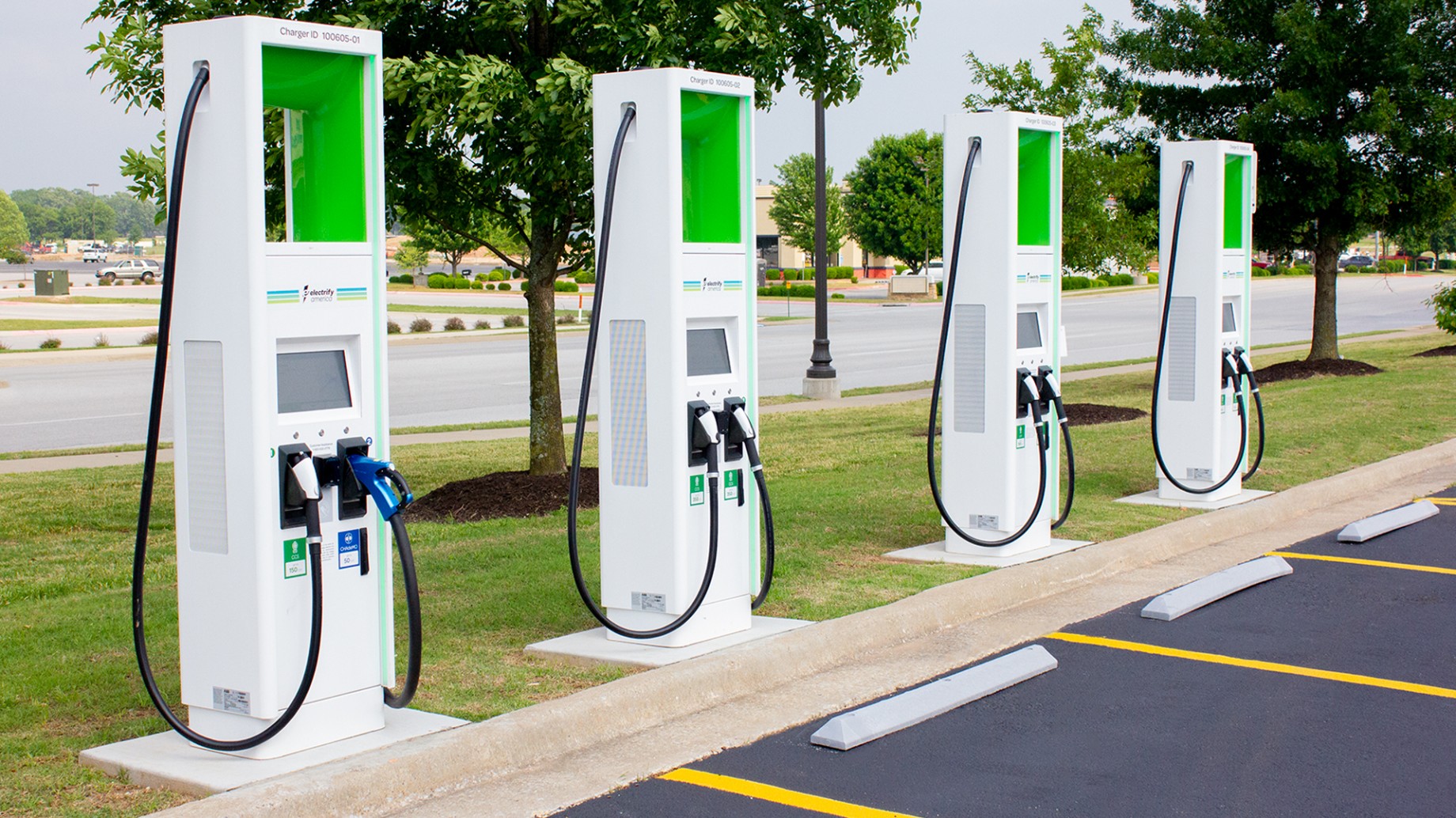 Charging stations at a Walmart store