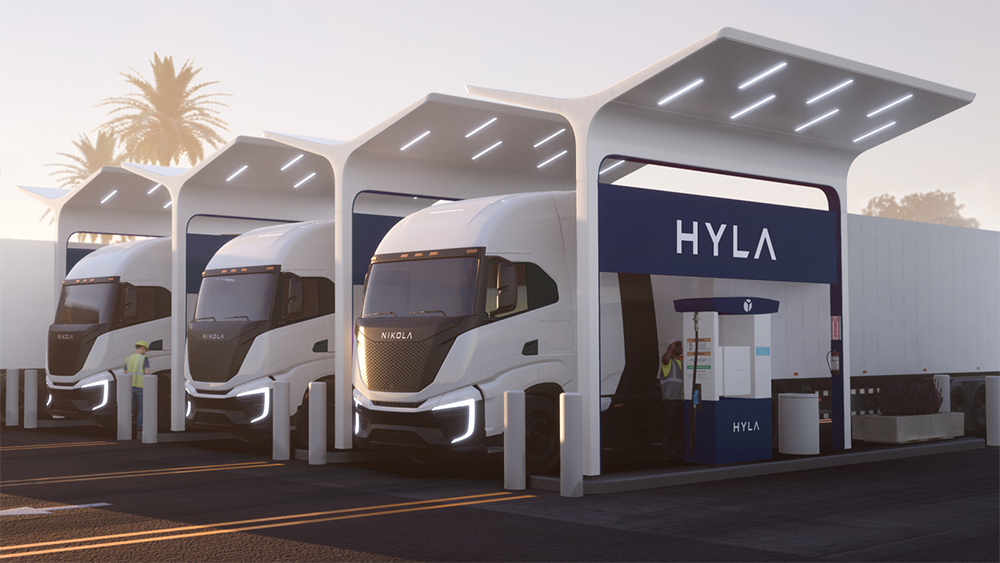 A Hyla truck refuelling station.