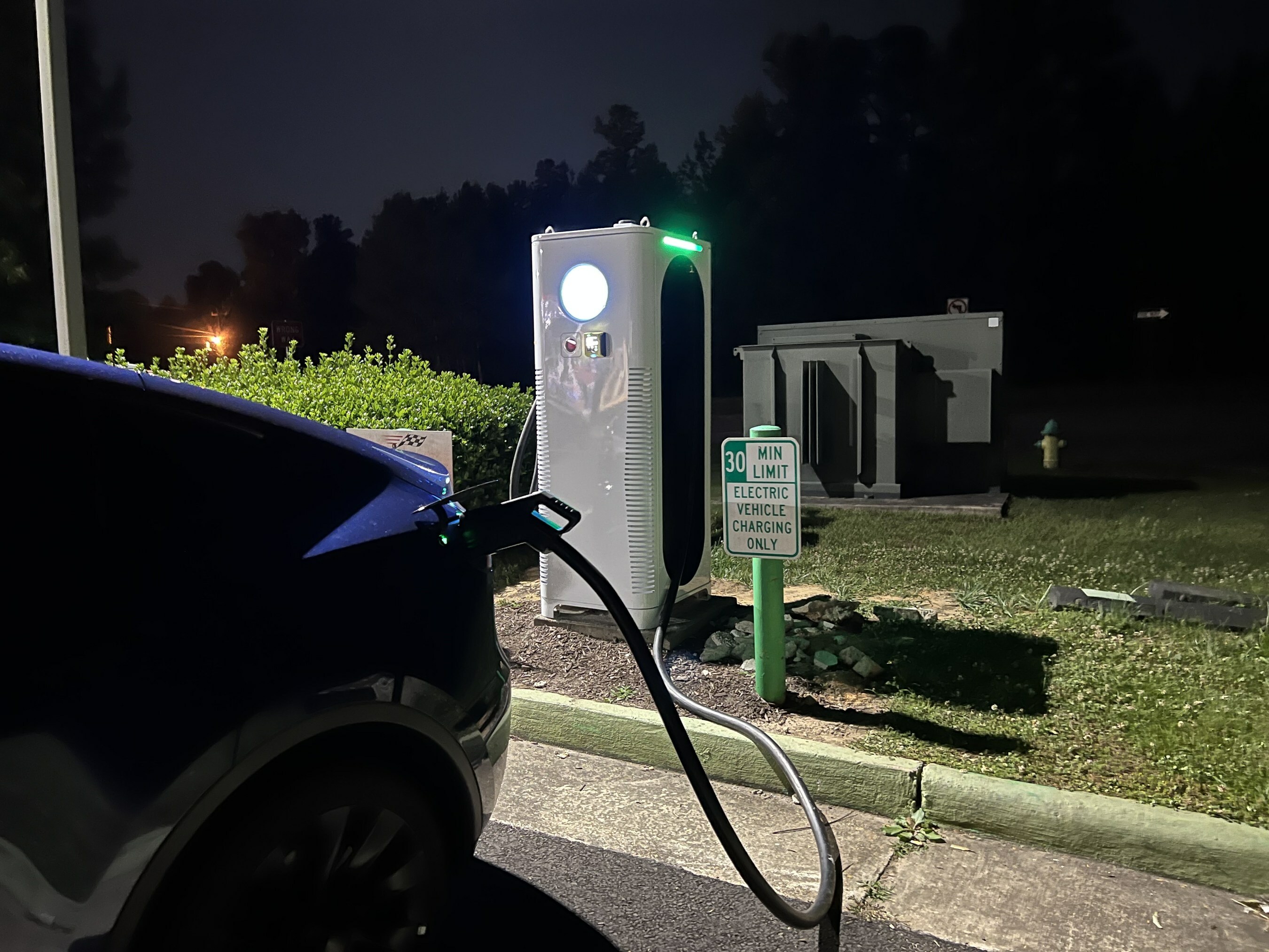 The XCharge C6AM DCFC that has been deployed at Pit Stop New Kent. Photo: PRNewsfoto/XCharge North America