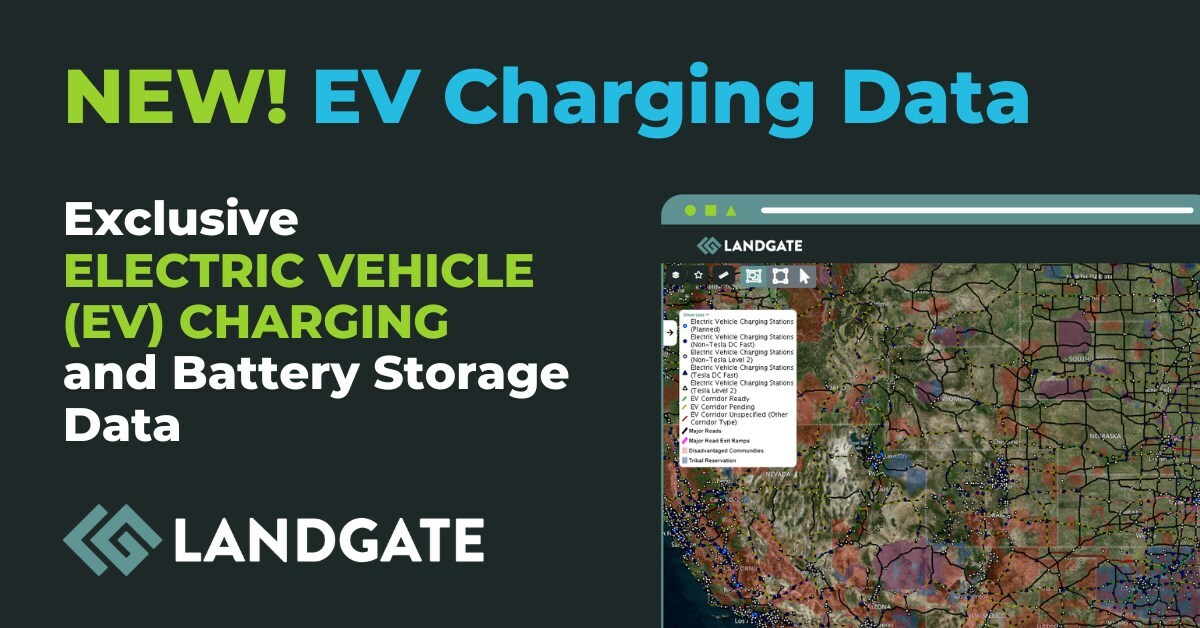 EV charging data on LandGate empowers users to assess and secure land for EV charging stations in the most efficient manner. Image: LandGate