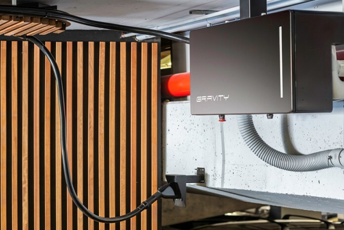 ravity’s 500kW charger is modular and scalable architecture with multiple mounting options. Photo: Gravity