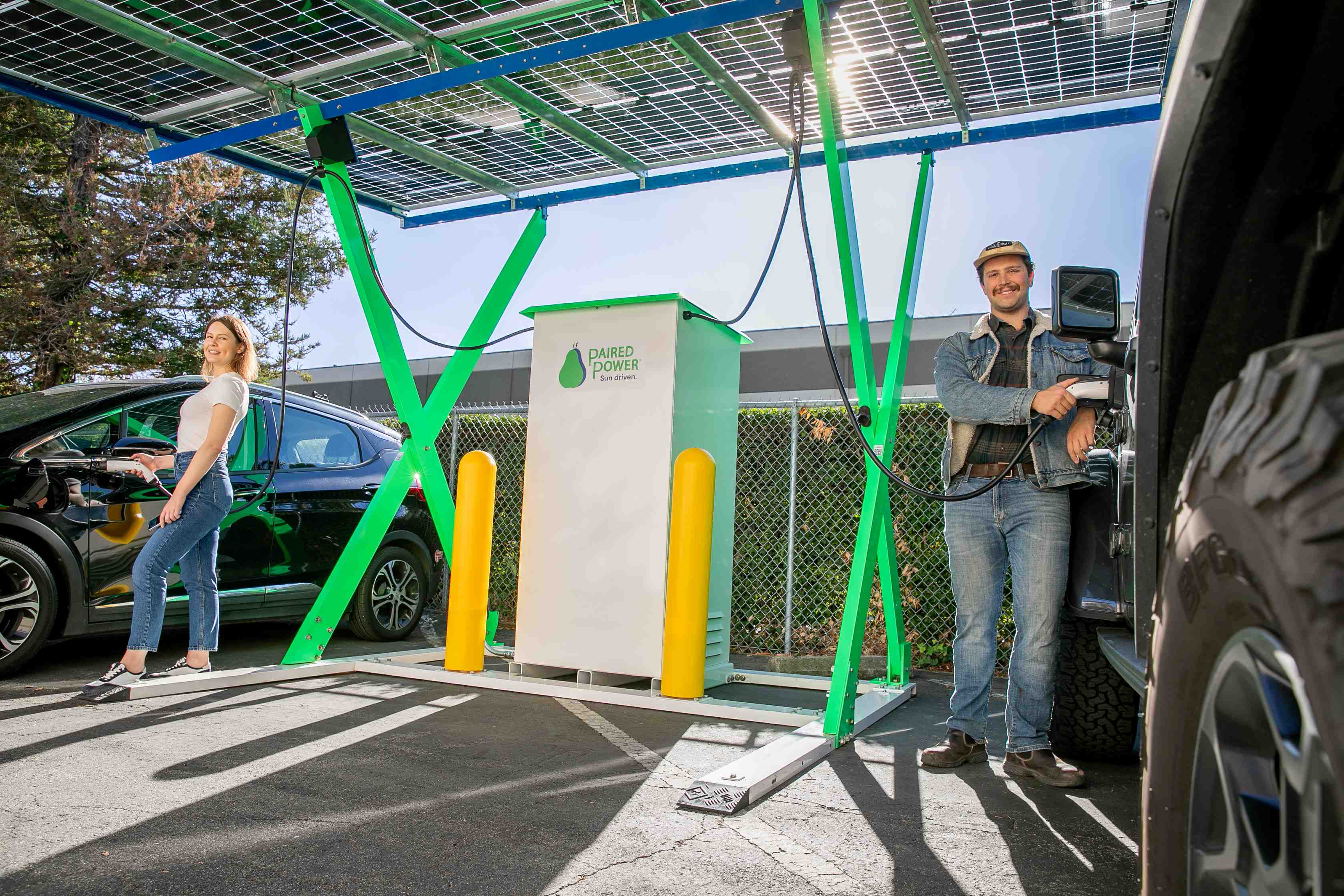 Paired Power has launched PairTree, a transportable solar canopy with built-in EV charging capabilities and fast-installation design. Photo: Paired Power