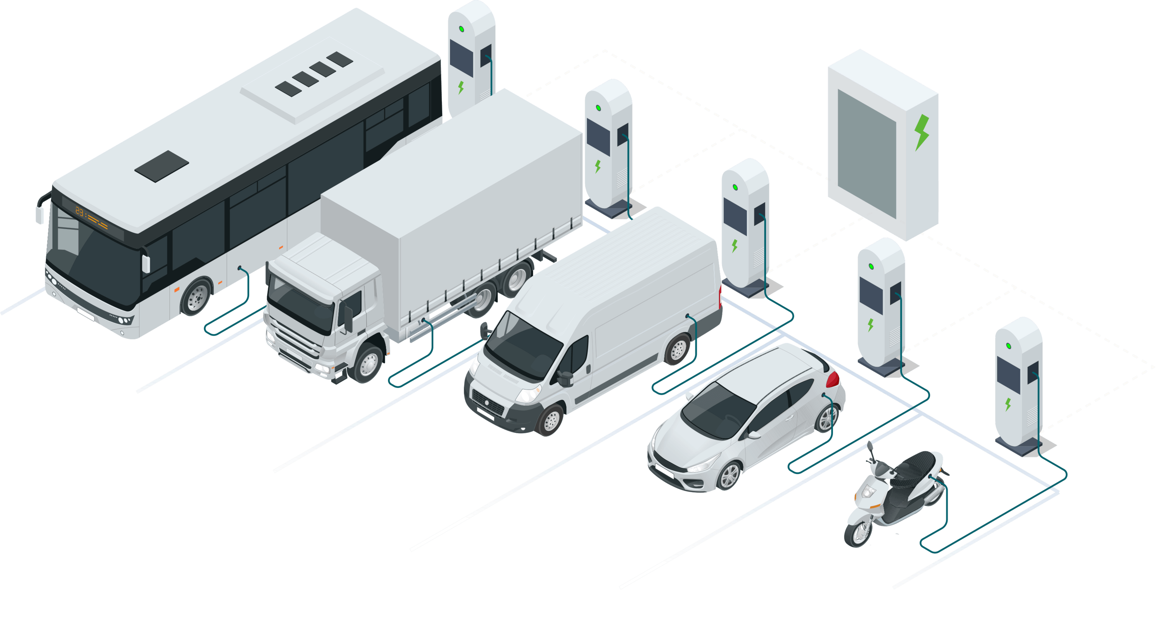 Siemens commercial vehicle charging systems is cited as one of the major players in the CV charging market. Illustration: Siemens