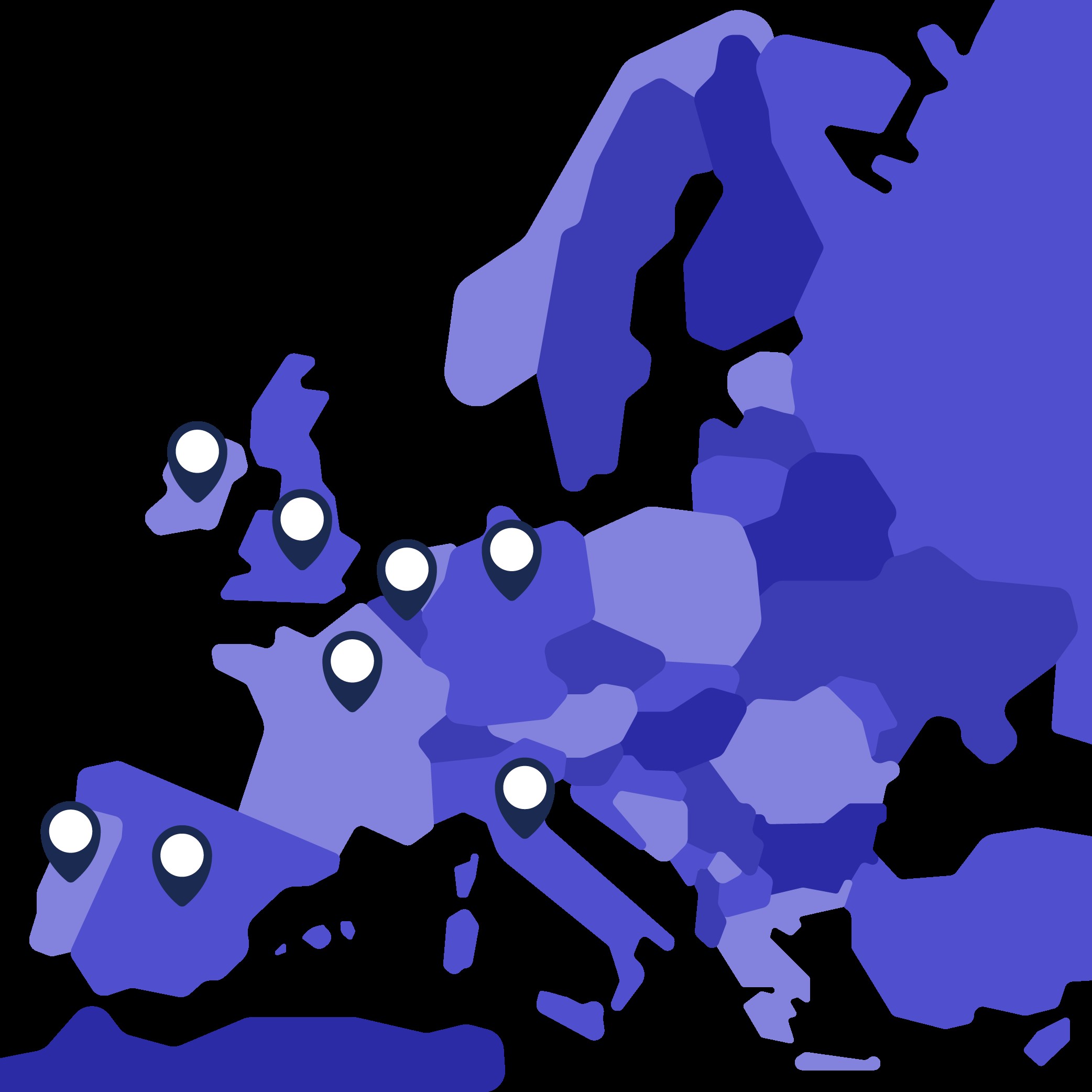 ChargeGuru is an active and ever-growing European player, in France, Spain, Portugal, Belgium, Germany, Italy, the United Kingdom, and Ireland. Image: ChargeGuru