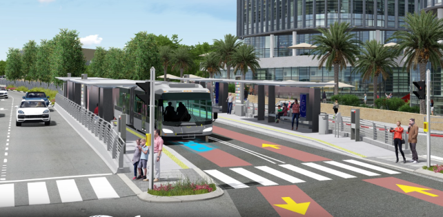 The project aims to extend the driving range and operational time of TransIsrael’s articulated e-buses by charging them wirelessly while they’re in motion. Photo: Electroen