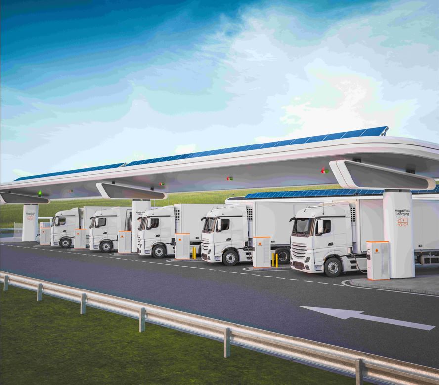 Kempower's MCS solution can deliver up to 1.2 MW of power and 1,500 A of current, addressing the critical requirements of long-haul electric trucks. Image: Kempower