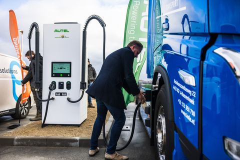 Autel's MaxiCharger DH480 powers heavy-duty EVs at Groen Goud Biervliet. Photo: Business Wire