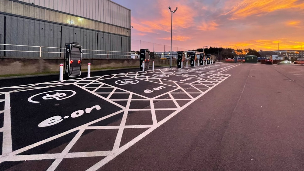 E.ON is rolling out six new fast charging EV locations across Scotland, featuring 42 ultra-rapid chargers  - each capable of delivering up to 150 miles of range in 10 minutes. Image: E.ON