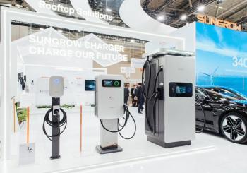 CAPTION: Sungrow’s latest EV chargers at Intersolar Europe 2023. Photo: Sungrow Power Supply Company