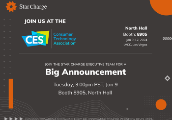 Star Charge is inviting visitors to CES 2024 to its booth at 3:00pm on Tuesday, 9 January, for a major announcement. Graphic: Star Charge