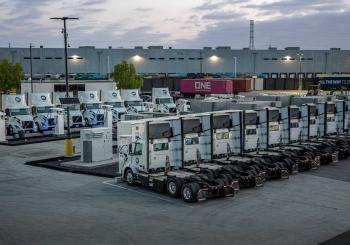 The nine MW depot can charge 96 heavy-duty trucks simultaneously. Photo: Prologis