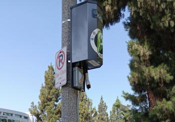 EVSE and AmpUp Streetlight EV charging stations for the Los Angeles Bureau of Street Lighting (LABSL). Photo: EVSE