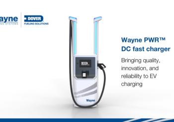 Designed and manufactured in Austin, Texas, the Wayne PWR DC fast charger represents a new standard in reliability and customer support for EV charging. Image: Dover Fuelling Solutions