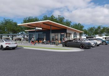 The first Ionna 'Rechargery' located in Apex, North Carolina, will offer 10 parking bays with access to both CCS and NACS charging ports. Photo: Ionna