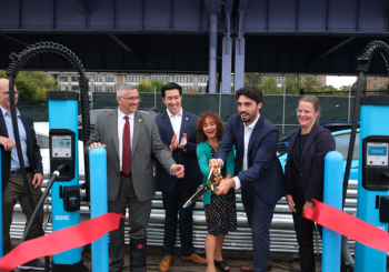 The opening of the new charging hub was celebrated at Pier 36 in Lower Manhattan, New York City. Photo: Kempower