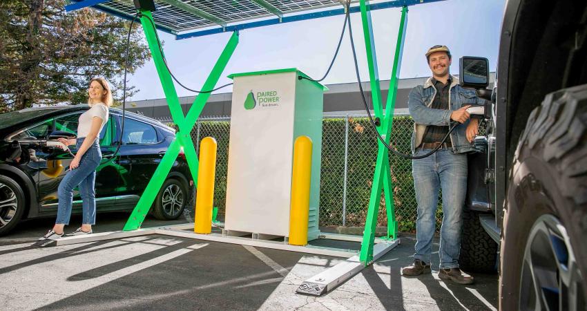 Paired Power has launched PairTree, a transportable solar canopy with built-in EV charging capabilities and fast-installation design. Photo: Paired Power