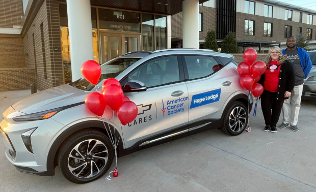 The donated Chevy Bolts and charging systems are giving Hope Lodge cancer patients free transportation to their treatments. Photo: American Cancer Society Hope Lodge