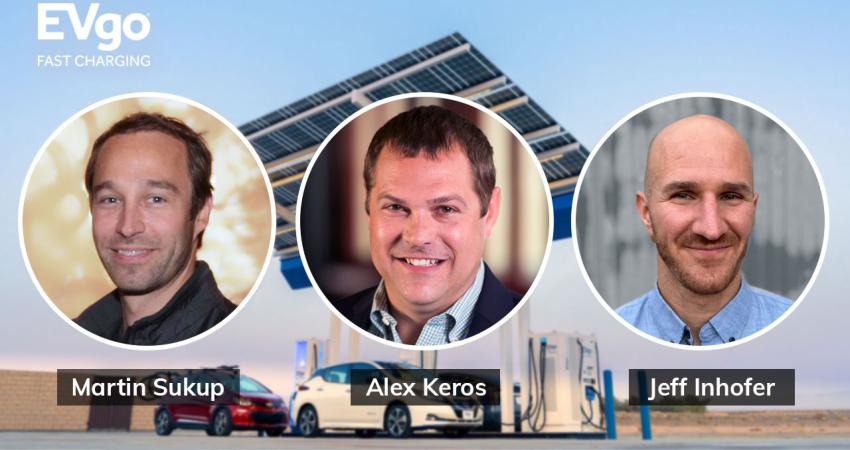 Martin Sukup, Jeff Inhofer and Alex Keros will accelerate EVgo’s efforts to develop next generation charging architecture. Photo: EVgo