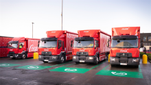 Each Coca-Cola electric truck has an on-site charging station to fully recharge the battery overnight. 