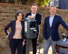 From left to right: Councillor Dierdre Costigan, cabinet member for climate action, Councillor Peter Mason, leader of Ealing Council and Neil Isaacson, Liberty Charge, CEO. 