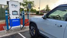 A Rivian charging at an EVgo station. Photo: Business Wire