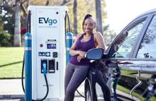 EVgo continues to accelerate fast charger deployment, and new awards will support the buildout of more than 150 new fast charging stalls by leveraging public-private partnerships. Photo: Evgo