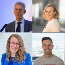 David Betteley (chair of the board, top left), Grethe Skundberg (board member, top right), Julia Stent (board member, bottom left) and Charlie Cook (founder, bottom right) at Rightcharge. Photo: Rightcharge