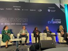 The panel discussing local authority EV charging strategy at the London EV Show