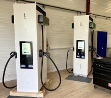 EVBox fast charging stations at the Canéjan training centre. Photo: EVBox