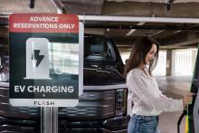 The Flash and Mavi.io partnership enables drivers to enter parking facilities to activate an EV charger without leaving their vehicles. Photo: Flash