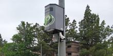 Pole-mounted EV chargers are an excellent charging solution for Los Angeles, with its high population density. Photo: EVSE