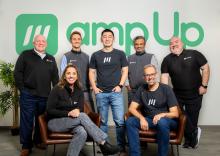 AmpUp Executive Team, back row, from left: Bob McGrath, Reeve Harde, Tom Sun, Ganeshram Nagarajan, Mike DiNucci; Front row, from left: Randa McMinn, David Jackson. Photo: AmpUp