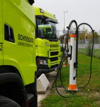 The Schneider Umweltservice charging stations have been designed with scalability in mind and prepared for further expansion of the modular Kempower charging system. Image: Kempower